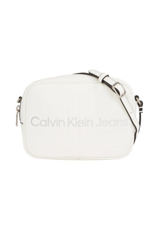 CALVIN KLEIN Borsa Tracolla Donna White Silver K60K610275 - Sandrini Calzature e Abbigliamento