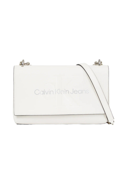 CALVIN KLEIN Borsa Tracolla Donna White Silver K60K611866 - Sandrini Calzature e Abbigliamento