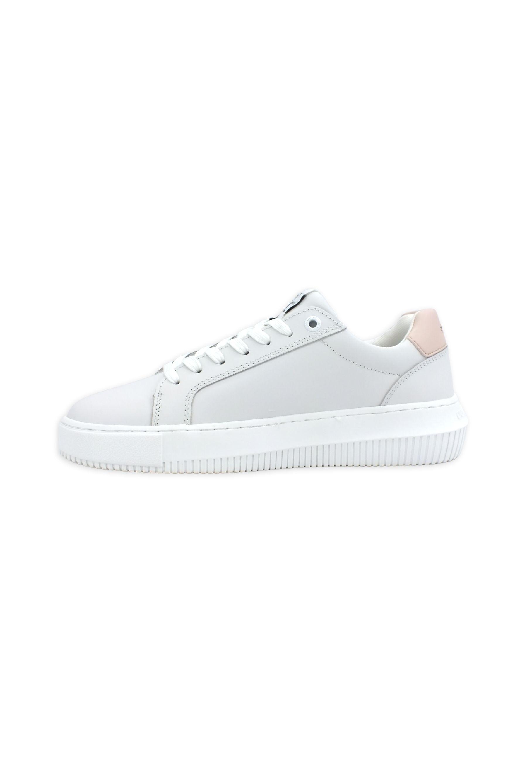 CALVIN KLEIN Chunky Cupsole Sneaker Donna White Peach YW0YW00823 - Sandrini Calzature e Abbigliamento