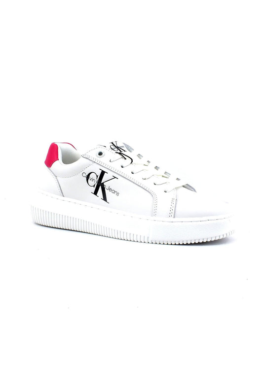 CALVIN KLEIN Chunky Cupsole Sneaker Donna White Raspberry Sorbet YW0YW00823 - Sandrini Calzature e Abbigliamento