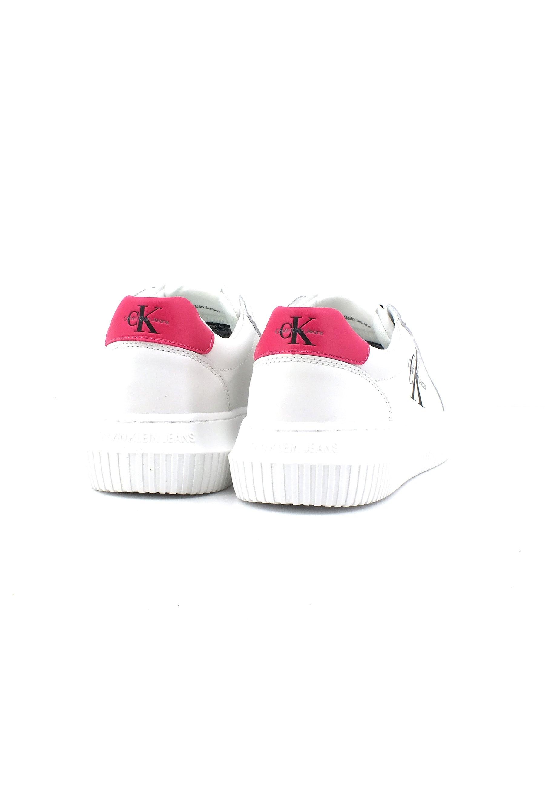 CALVIN KLEIN Chunky Cupsole Sneaker Donna White Raspberry Sorbet YW0YW00823 - Sandrini Calzature e Abbigliamento