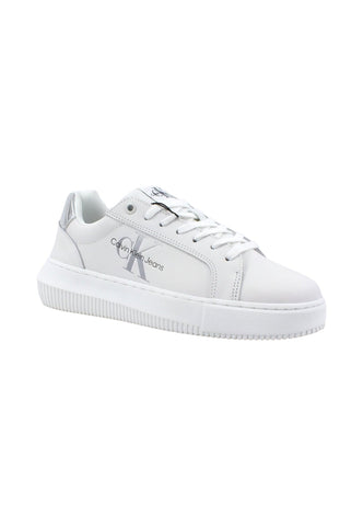 CALVIN KLEIN Chunky Cupsole Sneaker Donna White Silver YW0YW01224 - Sandrini Calzature e Abbigliamento