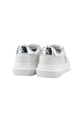 CALVIN KLEIN Chunky Cupsole Sneaker Donna White Silver YW0YW01224 - Sandrini Calzature e Abbigliamento