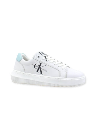 CALVIN KLEIN Chunky Cupsole Sneaker Donna White Sprout Green YW0YW0082 - Sandrini Calzature e Abbigliamento