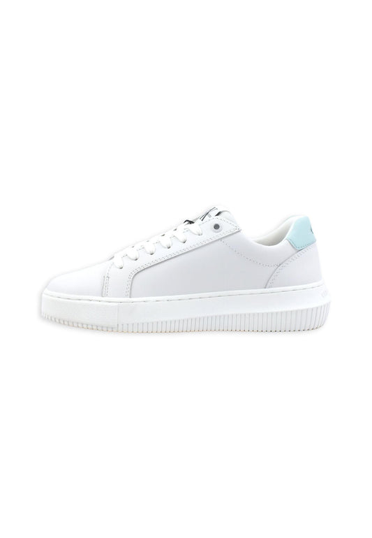 CALVIN KLEIN Chunky Cupsole Sneaker Donna White Sprout Green YW0YW0082 - Sandrini Calzature e Abbigliamento