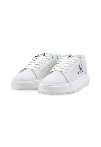 CALVIN KLEIN Chunky Cupsole Sneaker Donna White Sprout Green YW0YW0082 - Sandrini Calzature e Abbigliamento