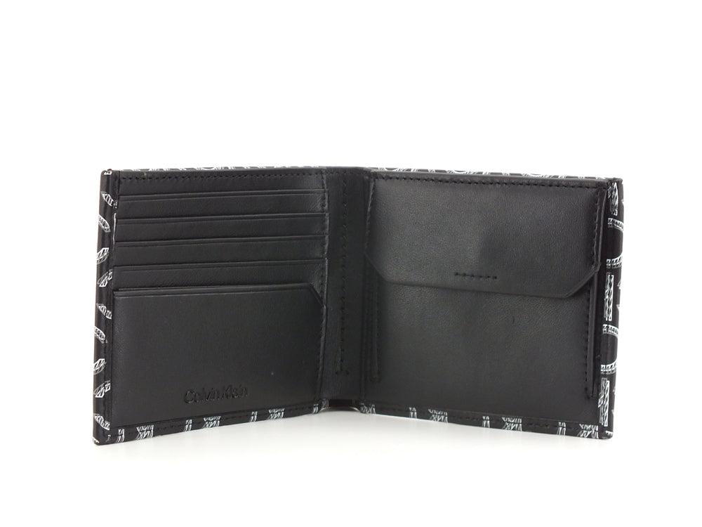 CALVIN KLEIN CK Neon Bifold 5cc Portafoglio Black White K50K508021 - Sandrini Calzature e Abbigliamento