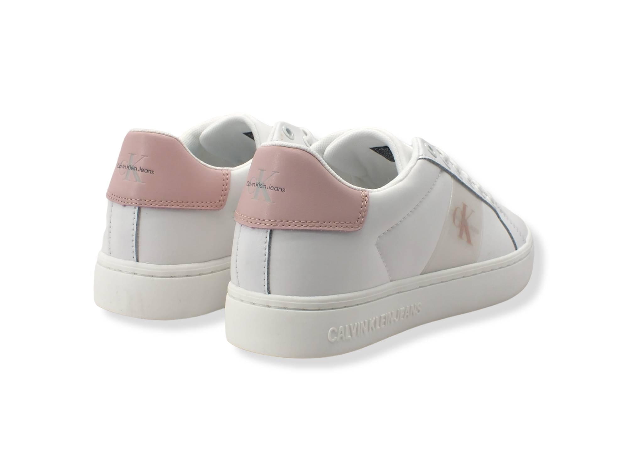CALVIN KLEIN Classic Cupsole 1 Sneaker Donna White Pink YW0YW00497 - Sandrini Calzature e Abbigliamento