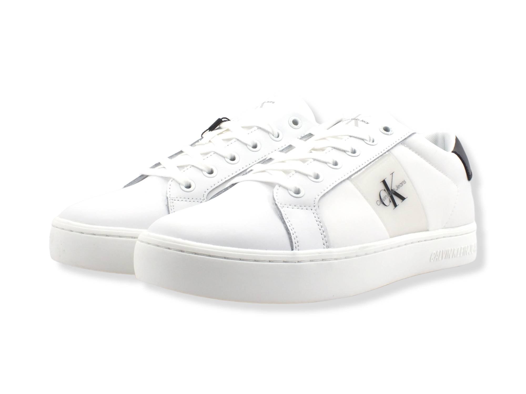 CALVIN KLEIN Classic Cupsole 1 Sneaker Logo White Black YM0YM00318 - Sandrini Calzature e Abbigliamento
