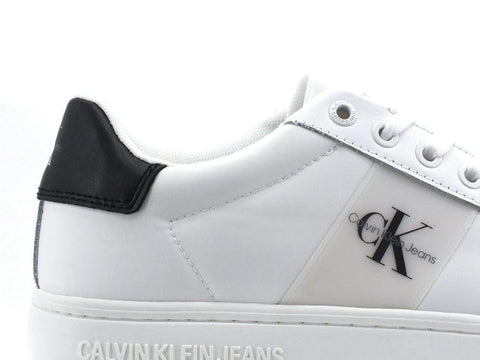 CALVIN KLEIN Classic Cupsole 1 Sneaker Logo White Black YW0YW00497 - Sandrini Calzature e Abbigliamento