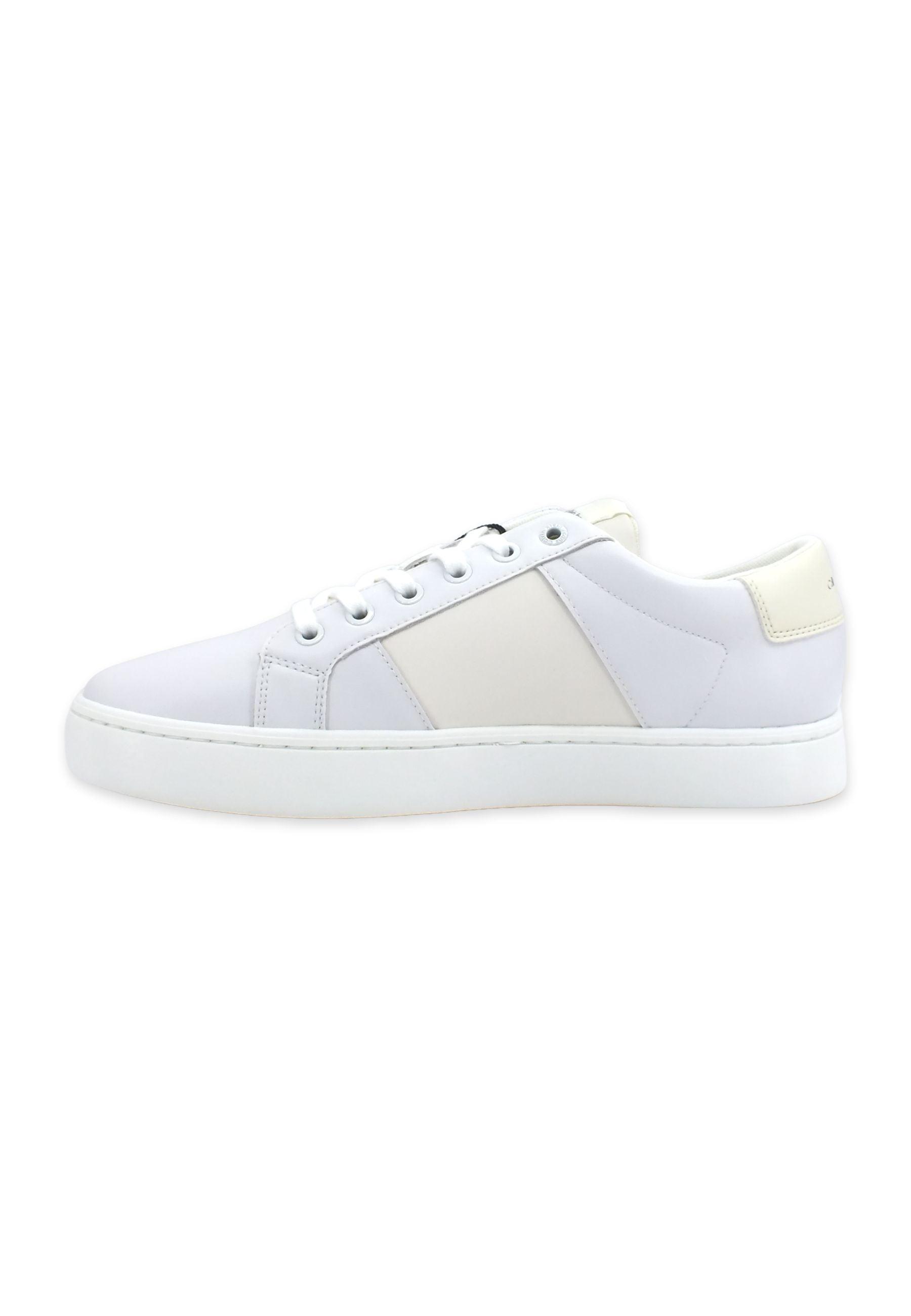 CALVIN KLEIN Classic Cupsole Sneaker Uomo White Ivory YM0YM00569 - Sandrini Calzature e Abbigliamento