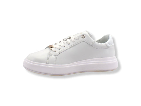 CALVIN KLEIN Cupsole Lace Up Logo Sneaker Donna Triple White HW0HW00768 - Sandrini Calzature e Abbigliamento