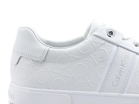 CALVIN KLEIN Low Pro Lace Up Sneaker Loghi Triple White HW0HW00801 - Sandrini Calzature e Abbigliamento