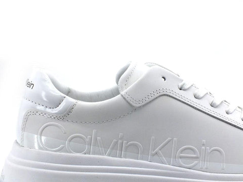 CALVIN KLEIN Low Top Lace Up Sneaker White Bianco HM0HM00643 - Sandrini Calzature e Abbigliamento