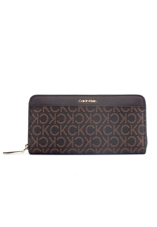 CALVIN KLEIN Portafoglio Zip Donna Brown Moro K60K609913 - Sandrini Calzature e Abbigliamento