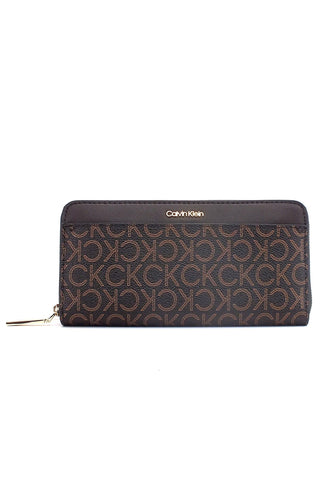 CALVIN KLEIN Portafoglio Zip Donna Brown Moro K60K609913 - Sandrini Calzature e Abbigliamento