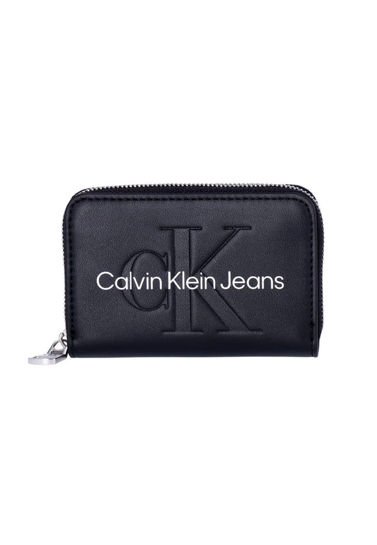 CALVIN KLEIN Portafoglio Zip Monogram Donna Black K60K610347 - Sandrini Calzature e Abbigliamento