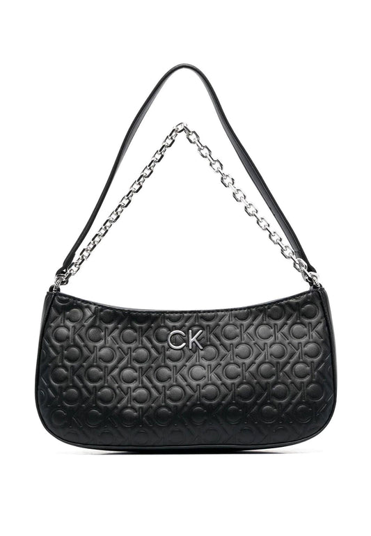 CALVIN KLEIN Re-Lock Borsa Shoulder Monogram Black K60K610204 - Sandrini Calzature e Abbigliamento