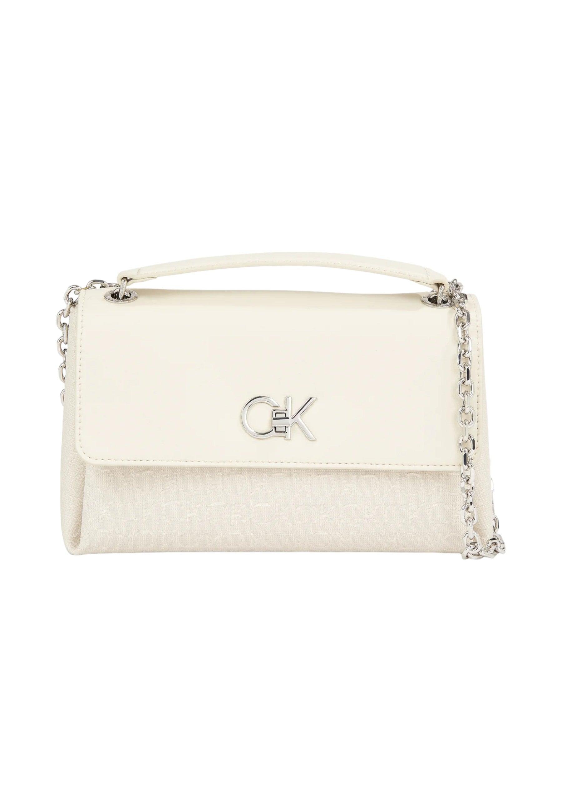 CALVIN KLEIN Re-Lock Borsa Tracolla Donna Dark Ecru K60K611755 - Sandrini Calzature e Abbigliamento
