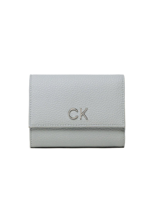 CALVIN KLEIN Re-Lock Trifold Portafoglio Donna Azzurro Pearl Blue K60K609492 - Sandrini Calzature e Abbigliamento