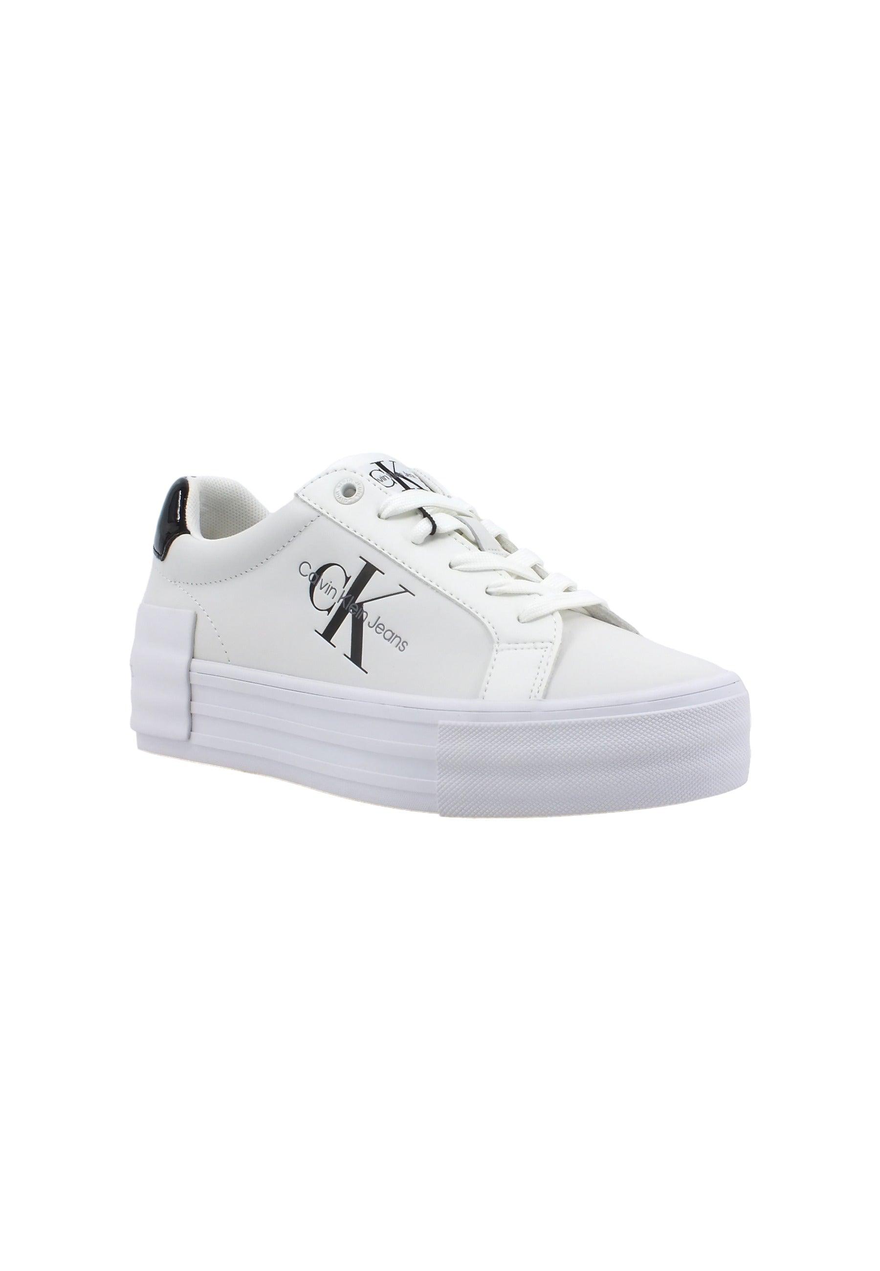 CALVIN KLEIN Sneaker Donna Bright White Black YW0YW01294 - Sandrini Calzature e Abbigliamento