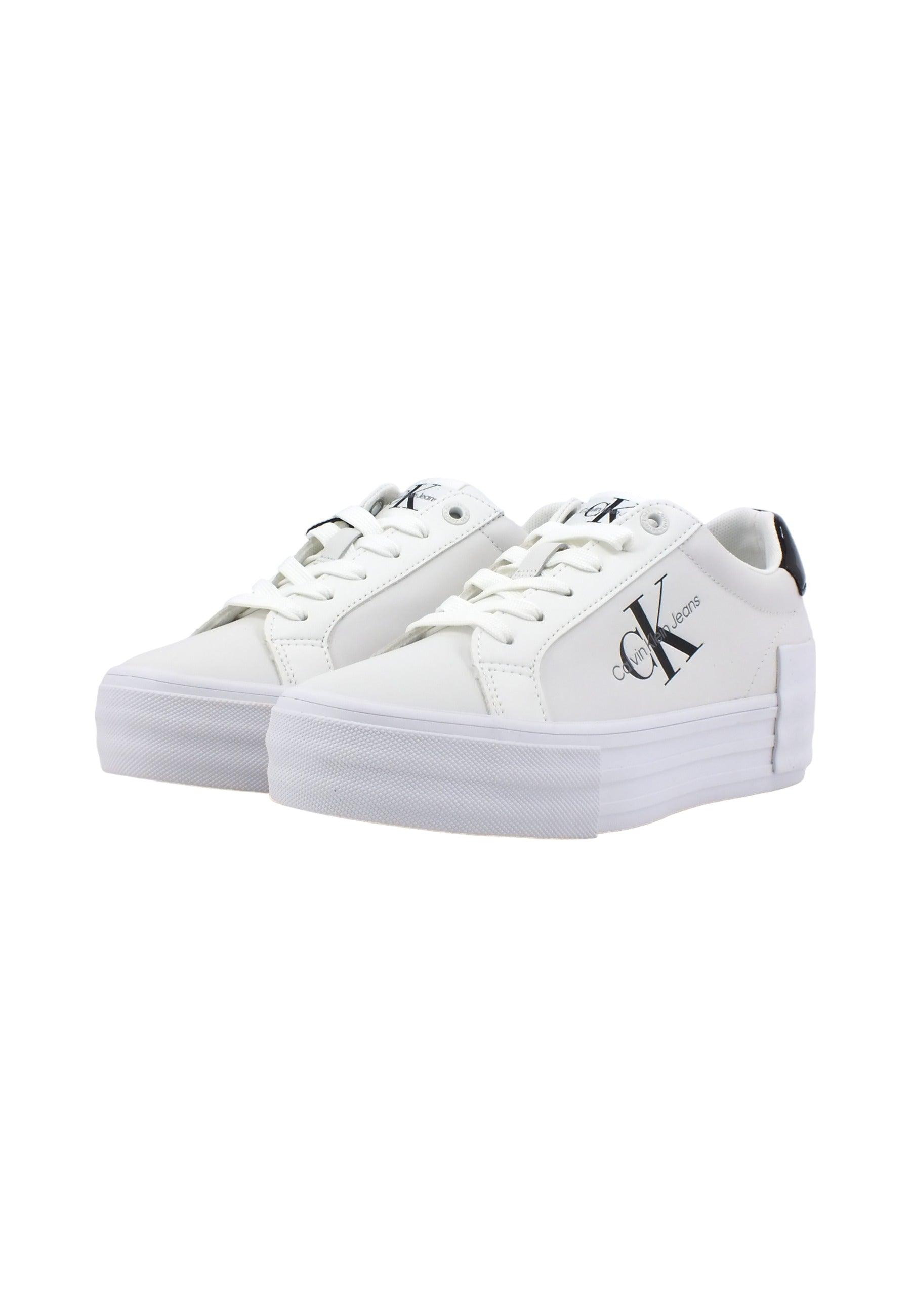 CALVIN KLEIN Sneaker Donna Bright White Black YW0YW01294 - Sandrini Calzature e Abbigliamento