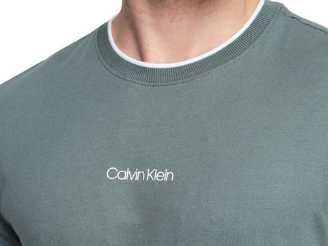 CALVIN KLEIN T-Shirt Logo Uomo Green Sage K10K107845 - Sandrini Calzature e Abbigliamento