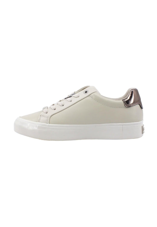 CALVIN KLEIN Vulc Lace Up Met Sneaker Donna Dark Ecru HW0HW01884 - Sandrini Calzature e Abbigliamento