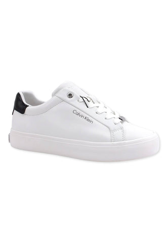 CALVIN KLEIN Vulc Lace Up Sneaker Donna White Black HW0HW00839 - Sandrini Calzature e Abbigliamento