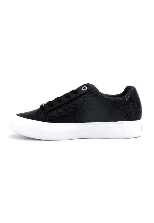CALVIN KLEIN Vulc Monogram Mix Sneaker Donna Black Mono HW0HW01373 - Sandrini Calzature e Abbigliamento