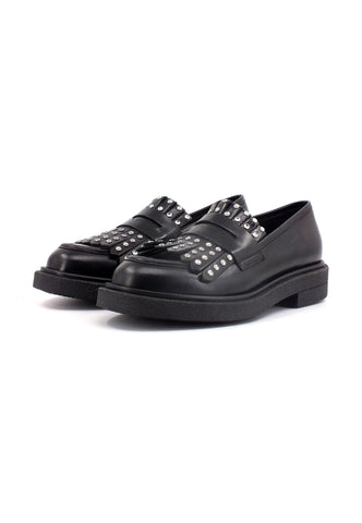 CARMENS Brook Fringe Mocassino Borchie Donna Nero 52201 - Sandrini Calzature e Abbigliamento