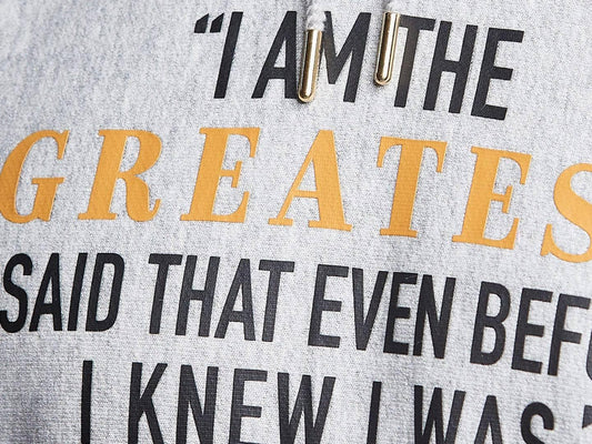 CHAMPION Cassius Clay Muhammad Ali Limited Felpa Hoodie Grigio 217611 - Sandrini Calzature e Abbigliamento