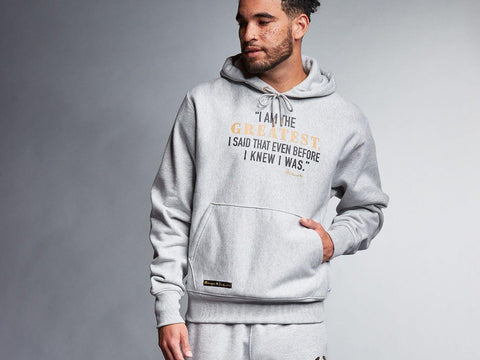 CHAMPION Cassius Clay Muhammad Ali Limited Felpa Hoodie Grigio 217611 - Sandrini Calzature e Abbigliamento