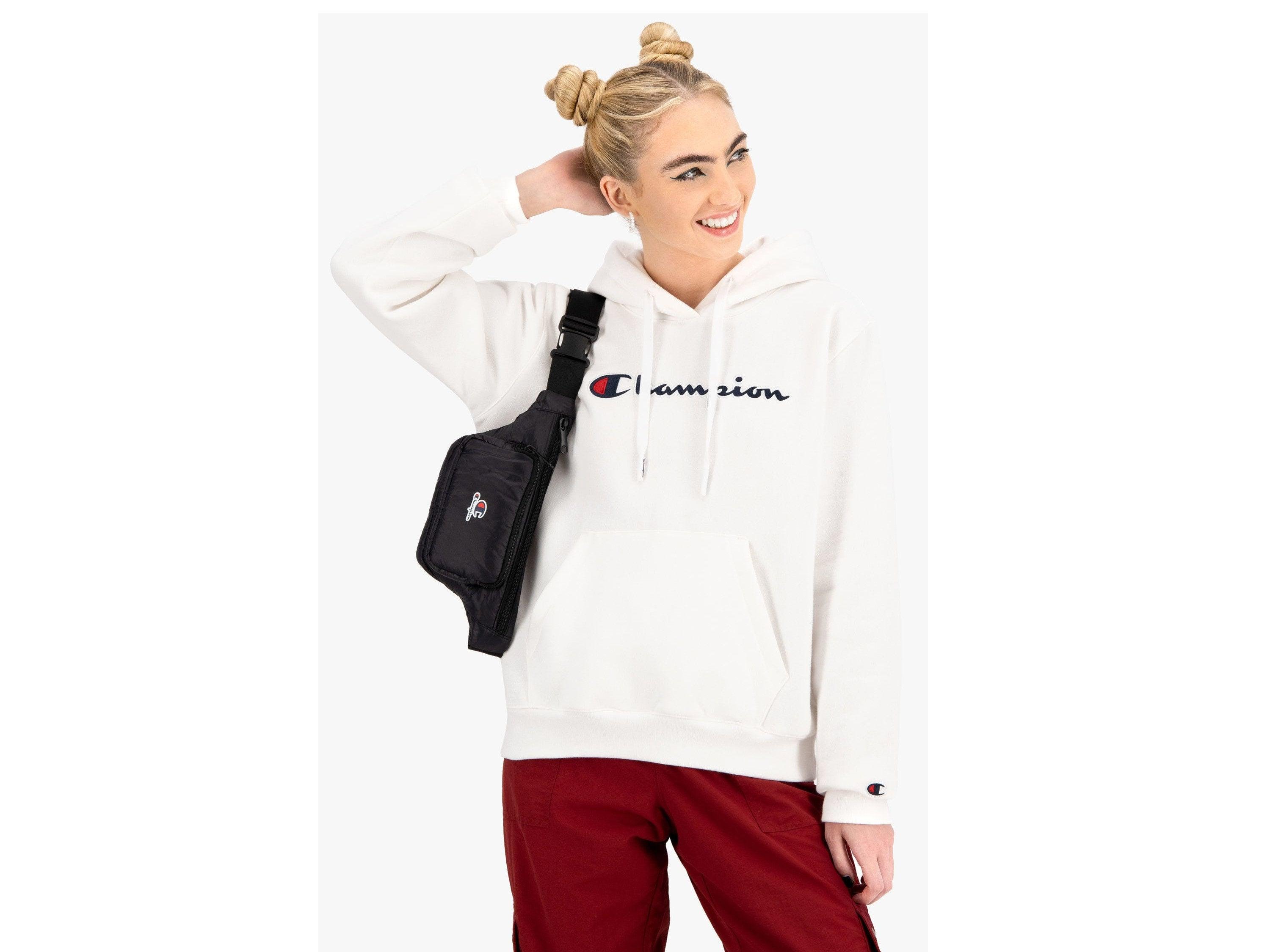 CHAMPION Felpa Cappuccio Logo Bianco 114461 - Sandrini Calzature e Abbigliamento