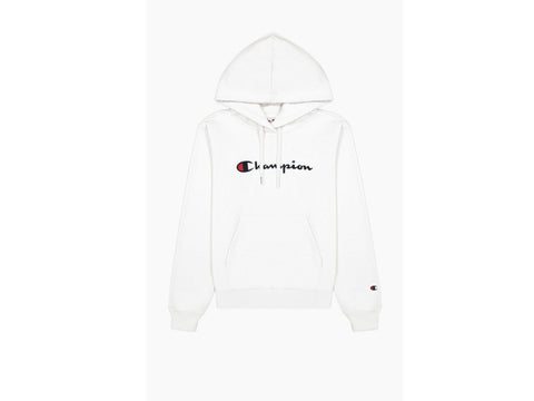 CHAMPION Felpa Cappuccio Logo Bianco 114461 - Sandrini Calzature e Abbigliamento