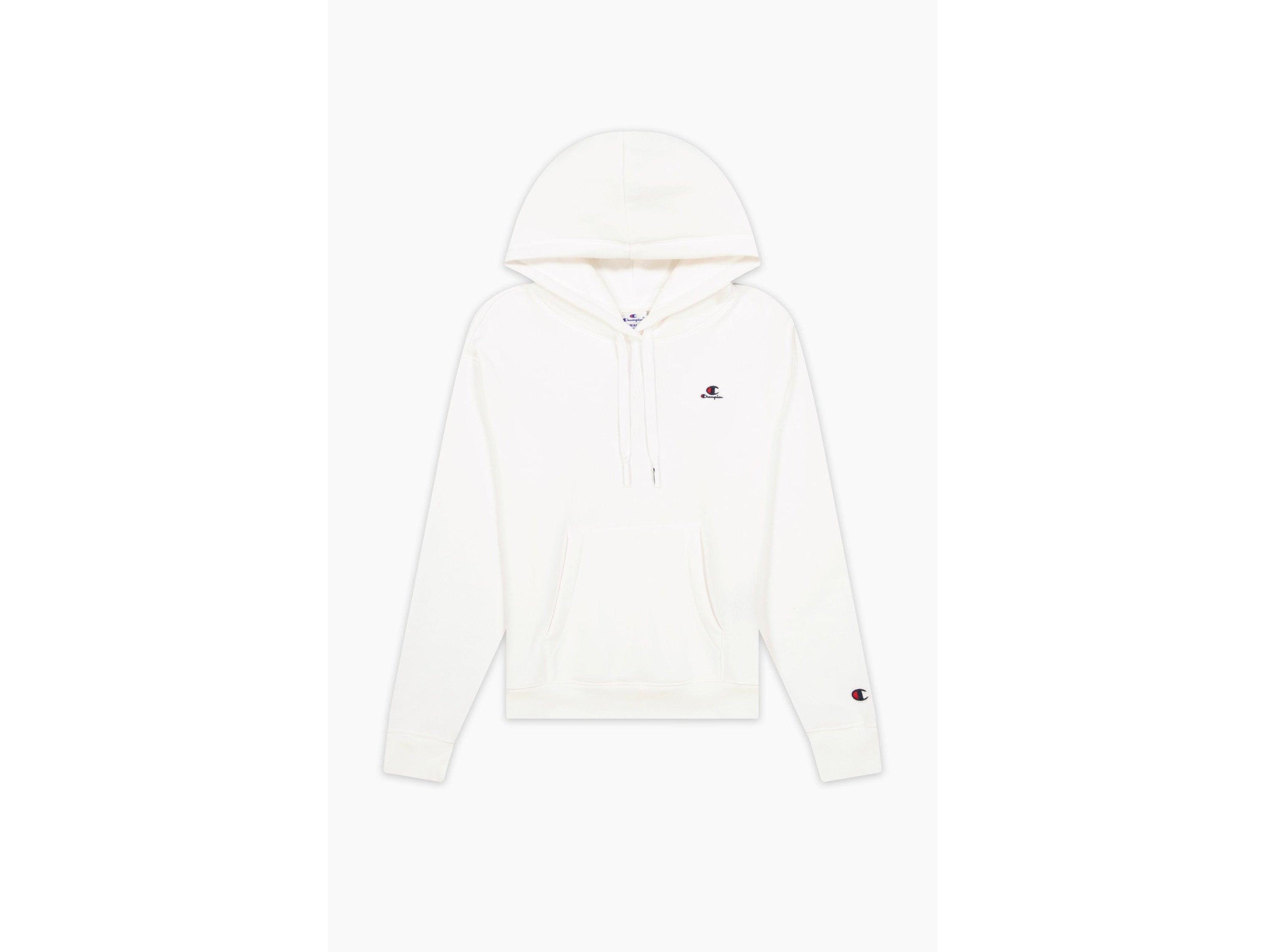 CHAMPION Felpa Cappuccio Logo Bianco 114466 - Sandrini Calzature e Abbigliamento