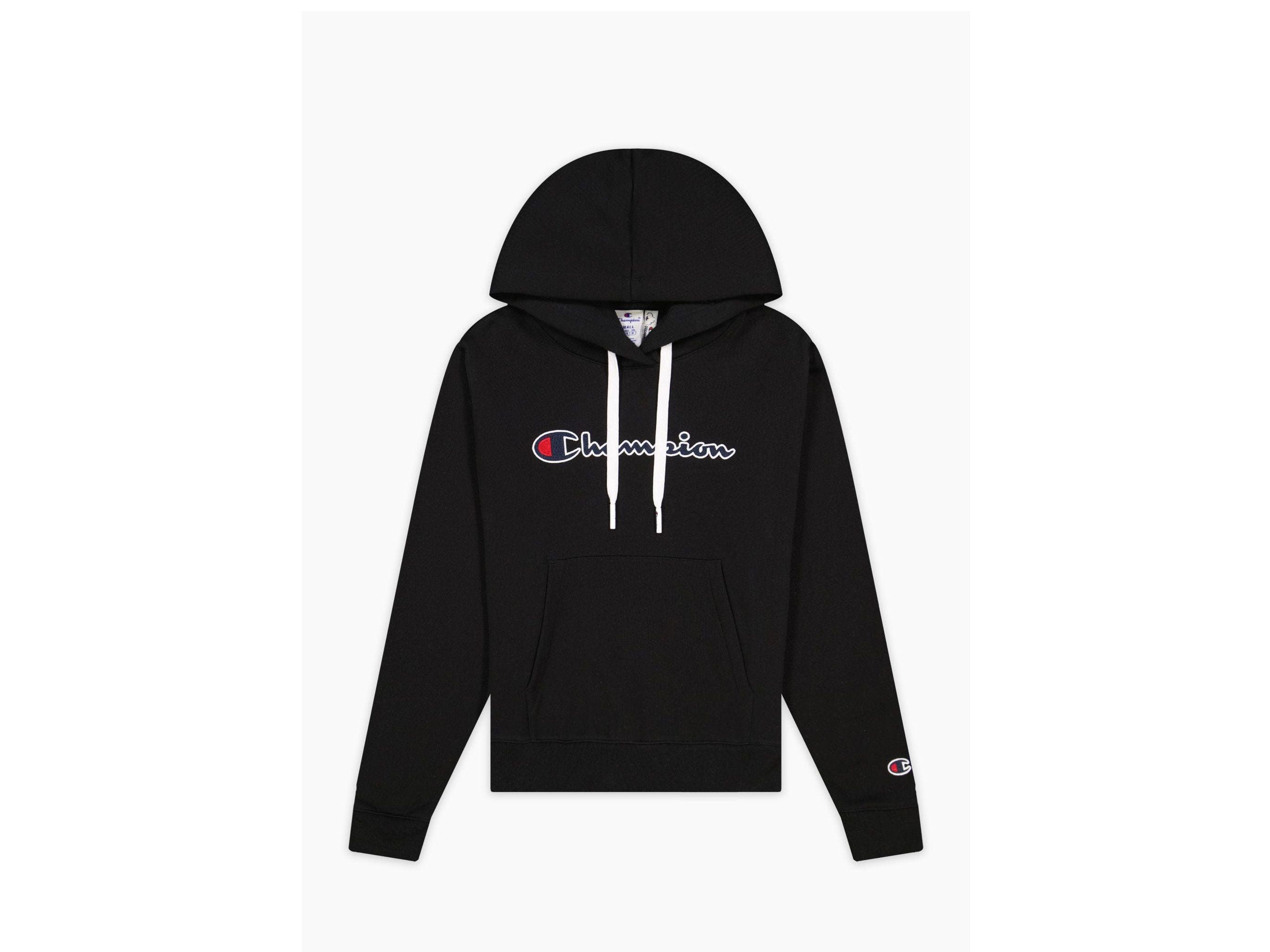 CHAMPION Felpa Cappuccio Logo Nero 114461 - Sandrini Calzature e Abbigliamento