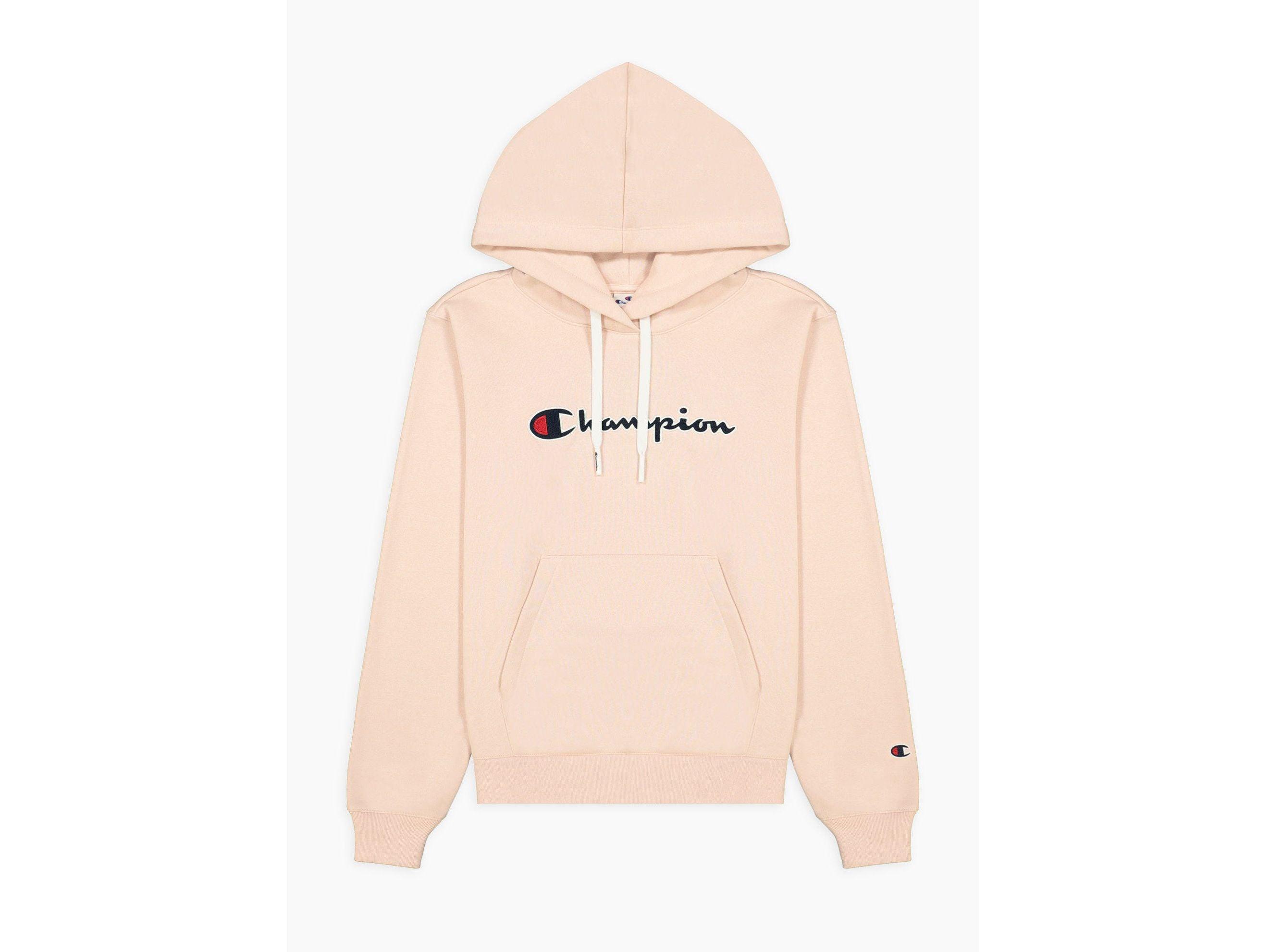 CHAMPION Felpa Cappuccio Logo Rosa 114461 - Sandrini Calzature e Abbigliamento