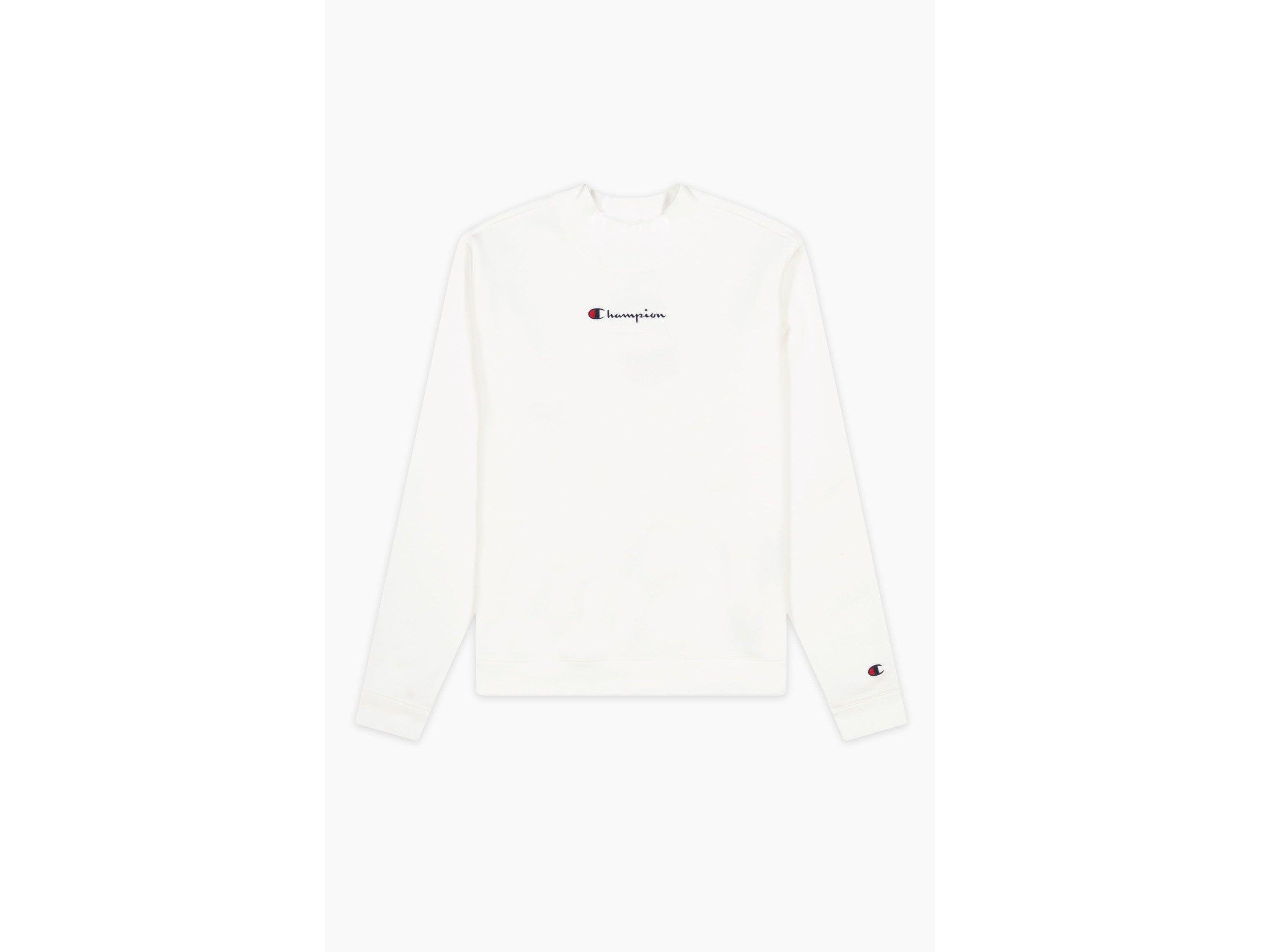 CHAMPION Felpa Girocollo Logo Bianco 114465 - Sandrini Calzature e Abbigliamento