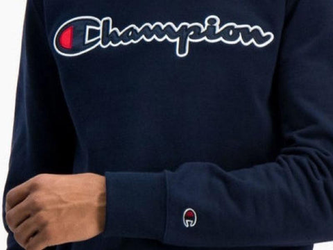 CHAMPION Felpa Girocollo Logo Navy 214720 - Sandrini Calzature e Abbigliamento