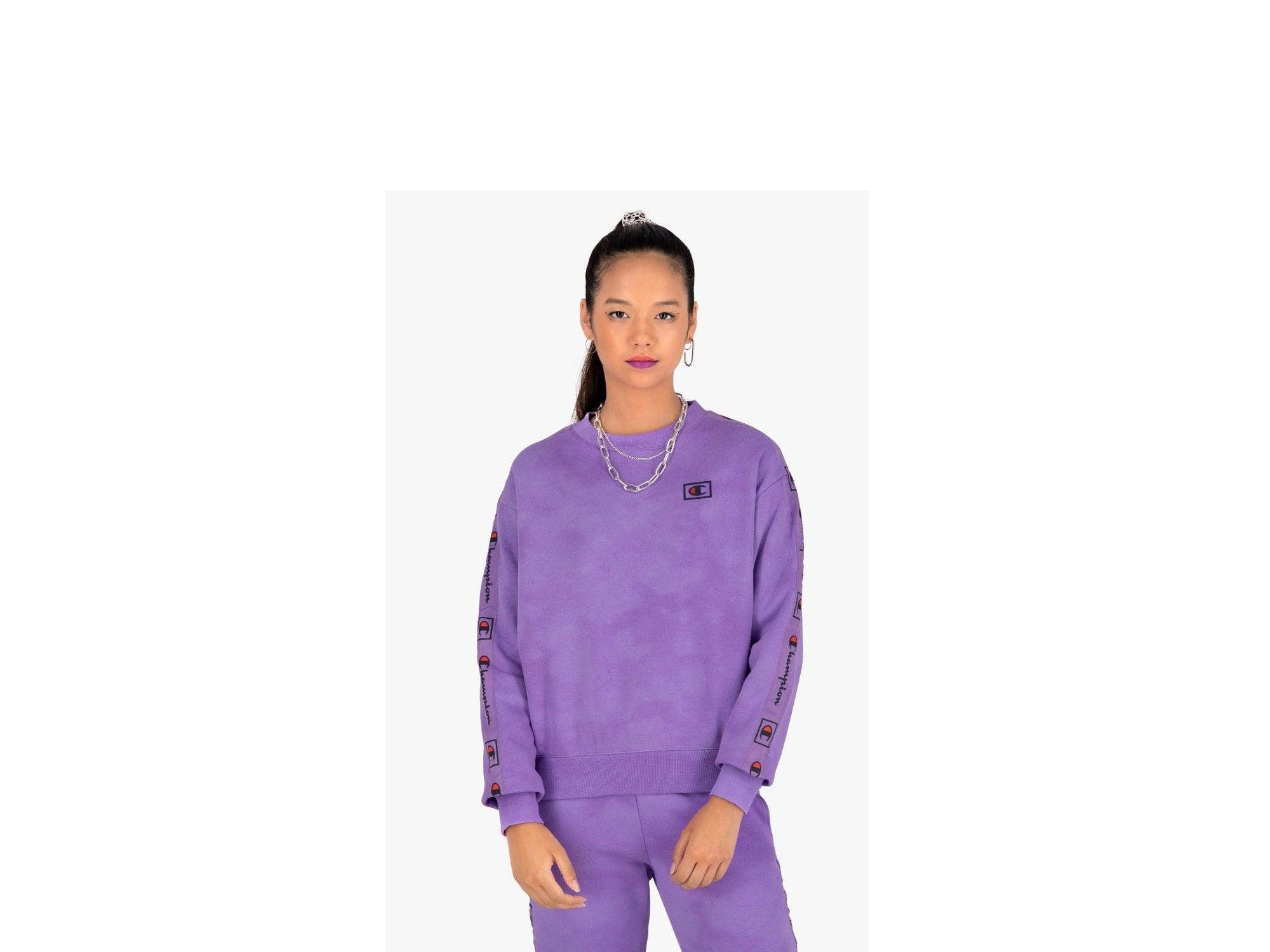 CHAMPION Felpa Profilo Manica Viola 114758 - Sandrini Calzature e Abbigliamento