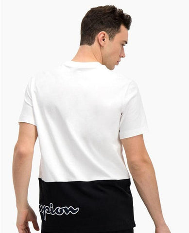 CHAMPION T-Shirt Bicolor White Black 214208 - Sandrini Calzature e Abbigliamento