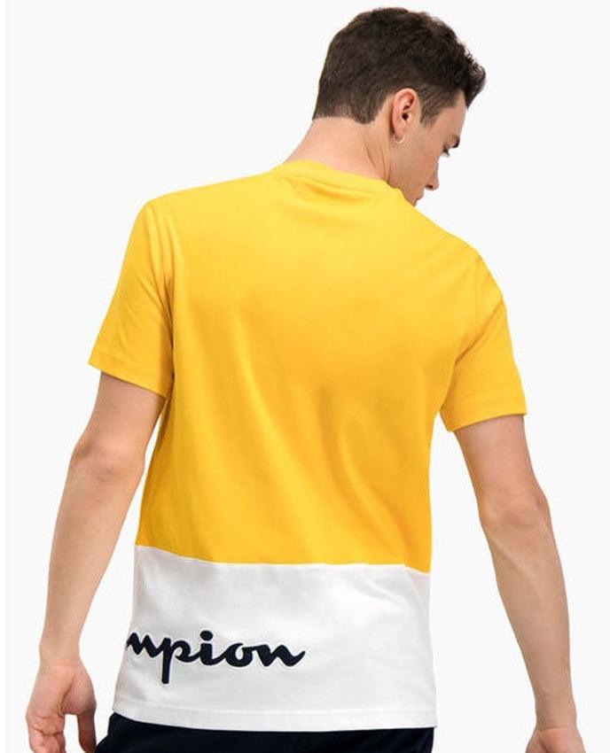 CHAMPION T-Shirt Bicolor Yellow White 214208 - Sandrini Calzature e Abbigliamento