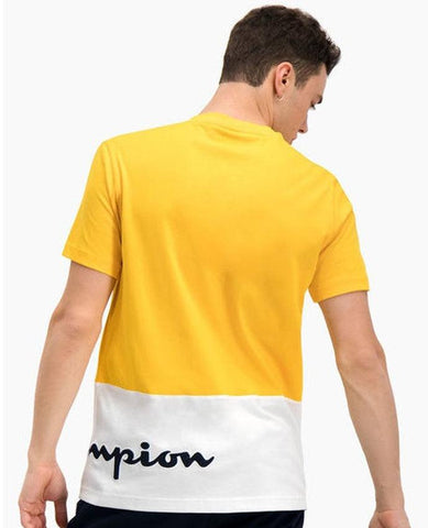 CHAMPION T-Shirt Bicolor Yellow White 214208 - Sandrini Calzature e Abbigliamento