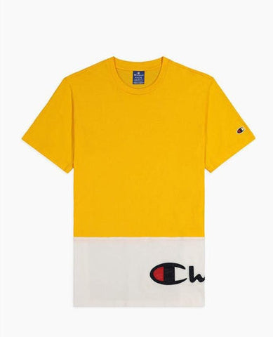 CHAMPION T-Shirt Bicolor Yellow White 214208 - Sandrini Calzature e Abbigliamento