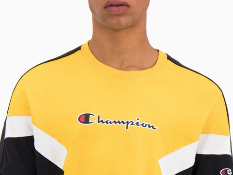 CHAMPION T-Shirt Logo Yellow White Black 214789 - Sandrini Calzature e Abbigliamento