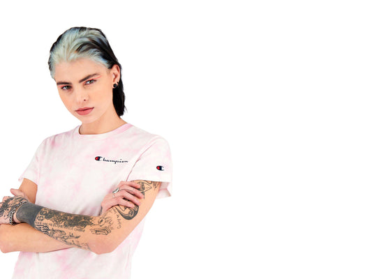 CHAMPION T-Shirt Watercolor Donna Logo Rosa Pink 113939 - Sandrini Calzature e Abbigliamento