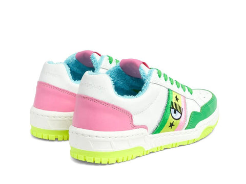 CHIARA FERRAGNI CF-1 Sneaker Donna Logo Eyelike White Green Multicolor CF2902-010 - Sandrini Calzature e Abbigliamento