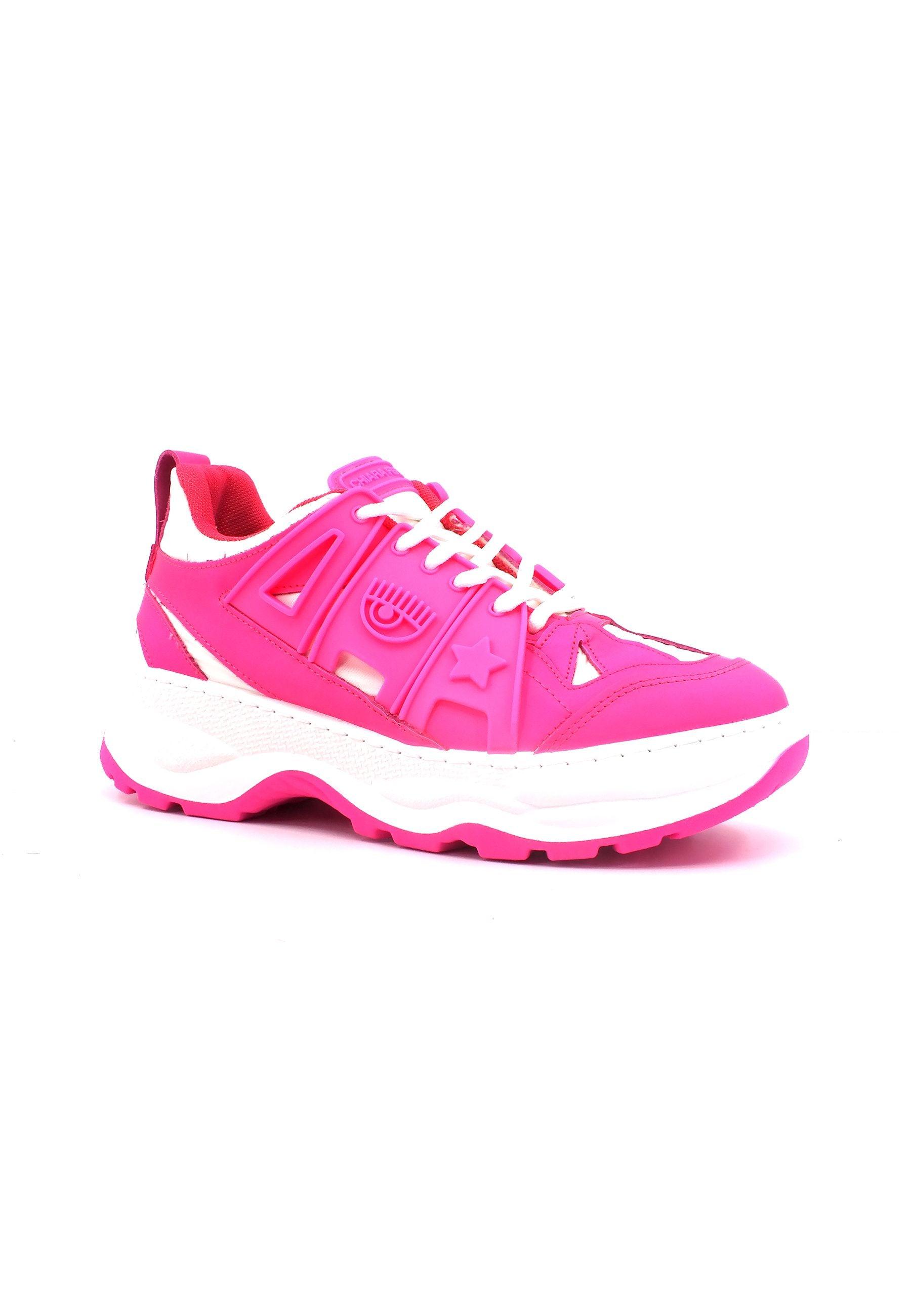 CHIARA FERRAGNI Sneaker Eye Donna Pink Fluo White CF3101-065 - Sandrini Calzature e Abbigliamento