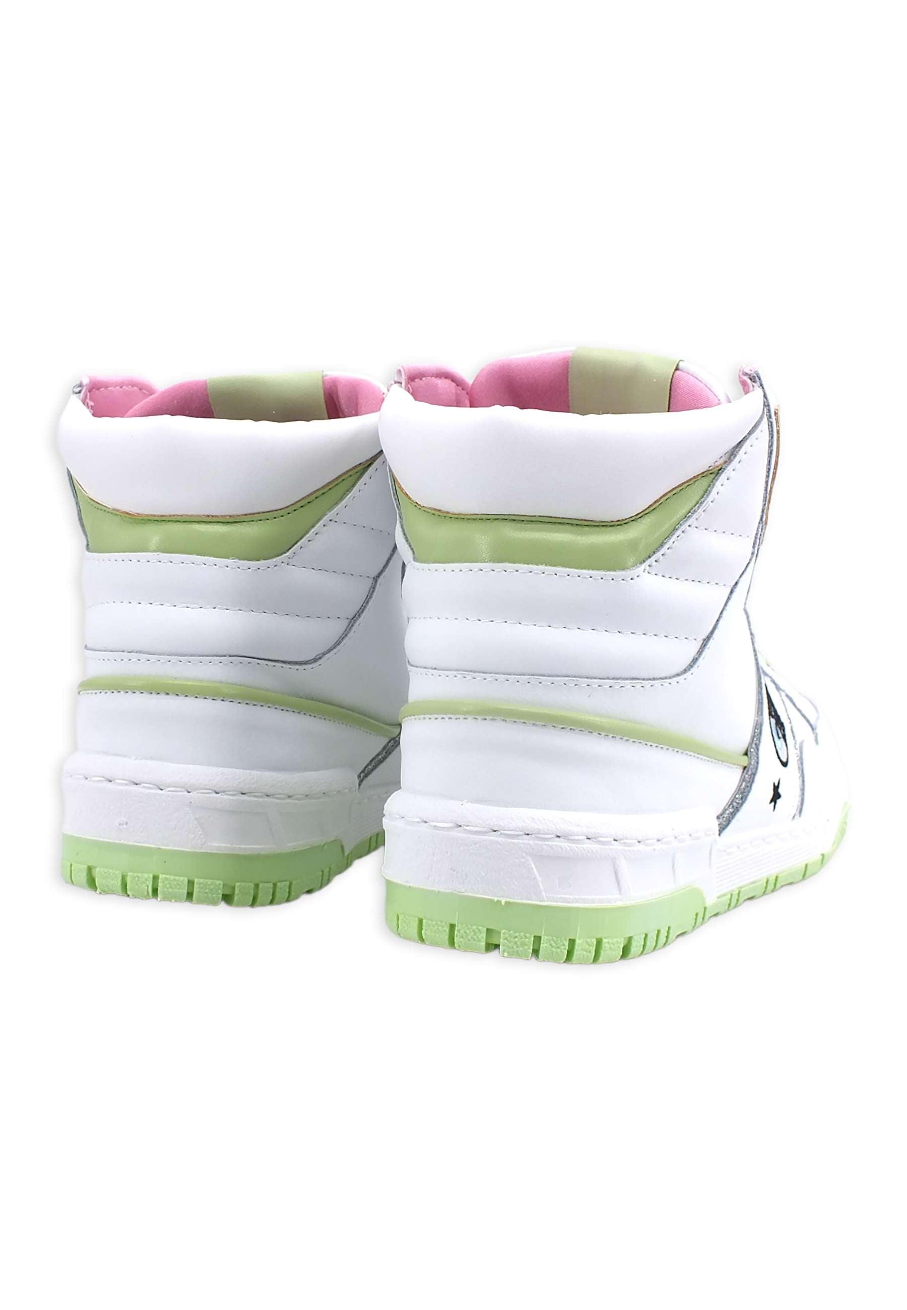 CHIARA FERRAGNI Sneaker High Donna White Light Green CF3006-159 - Sandrini Calzature e Abbigliamento